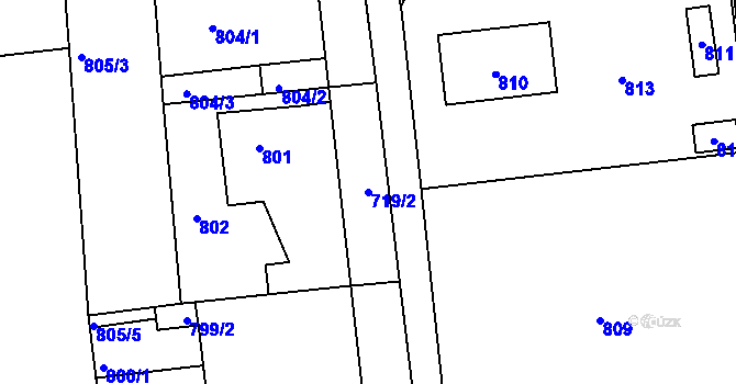 Parcela st. 719/2 v KÚ Kostelec nad Černými lesy, Katastrální mapa