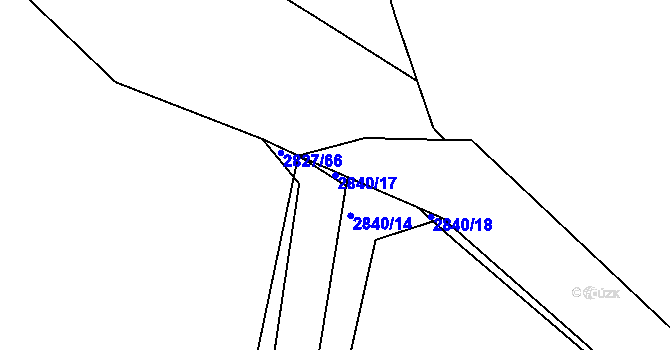 Parcela st. 2840/17 v KÚ Kostelec nad Černými lesy, Katastrální mapa