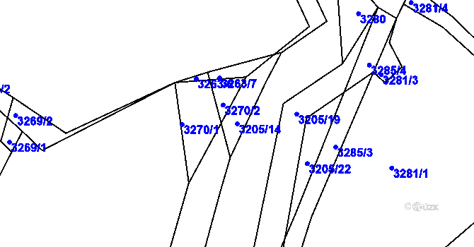 Parcela st. 3205/14 v KÚ Kostelec nad Černými lesy, Katastrální mapa
