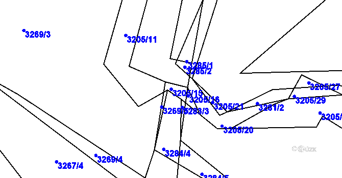 Parcela st. 3205/15 v KÚ Kostelec nad Černými lesy, Katastrální mapa