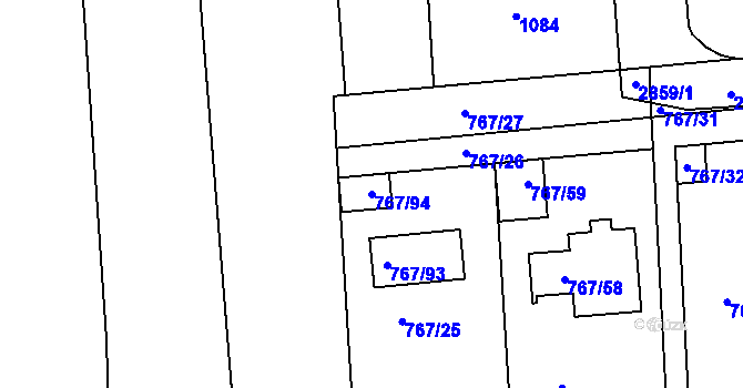 Parcela st. 767/94 v KÚ Kostelec nad Černými lesy, Katastrální mapa