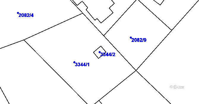 Parcela st. 3344/2 v KÚ Kostelec nad Černými lesy, Katastrální mapa