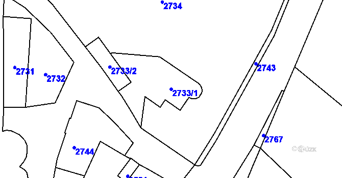 Parcela st. 2733/1 v KÚ Kostelec nad Černými lesy, Katastrální mapa