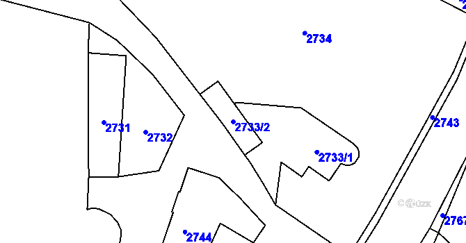 Parcela st. 2733/2 v KÚ Kostelec nad Černými lesy, Katastrální mapa