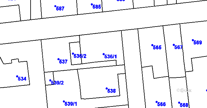Parcela st. 536/1 v KÚ Kostelec nad Černými lesy, Katastrální mapa