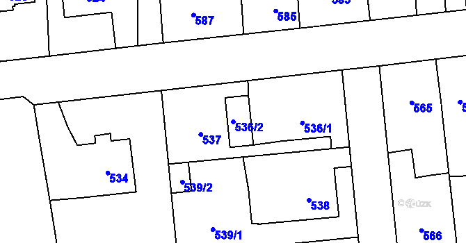 Parcela st. 536/2 v KÚ Kostelec nad Černými lesy, Katastrální mapa