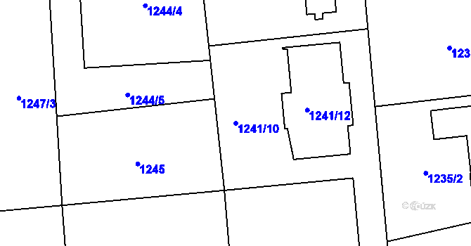 Parcela st. 1241/10 v KÚ Kostelec nad Černými lesy, Katastrální mapa