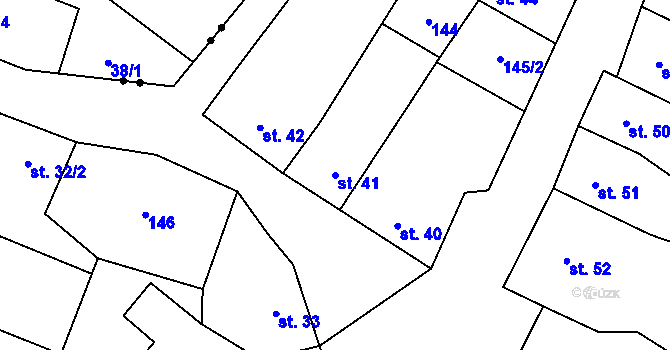 Parcela st. 41 v KÚ Kostelec nad Labem, Katastrální mapa