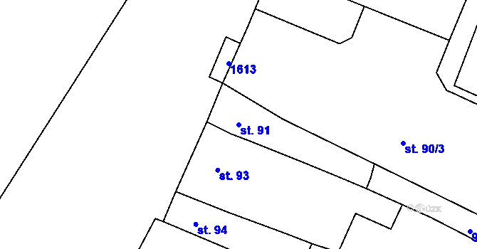 Parcela st. 91 v KÚ Kostelec nad Labem, Katastrální mapa