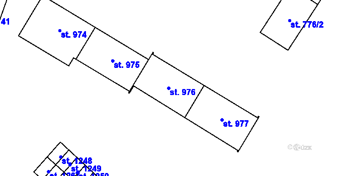 Parcela st. 976 v KÚ Kostelec nad Labem, Katastrální mapa