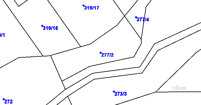 Parcela st. 277/2 v KÚ Kostelec nad Labem, Katastrální mapa