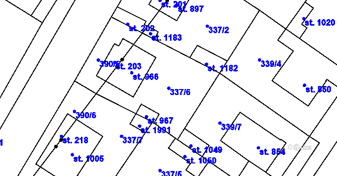Parcela st. 337/6 v KÚ Kostelec nad Labem, Katastrální mapa