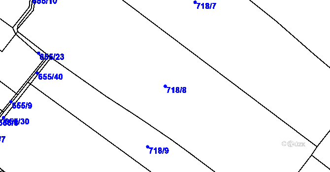 Parcela st. 718/8 v KÚ Kostelec nad Labem, Katastrální mapa