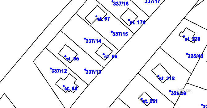 Parcela st. 66 v KÚ Rudeč, Katastrální mapa