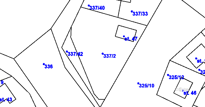 Parcela st. 337/2 v KÚ Rudeč, Katastrální mapa