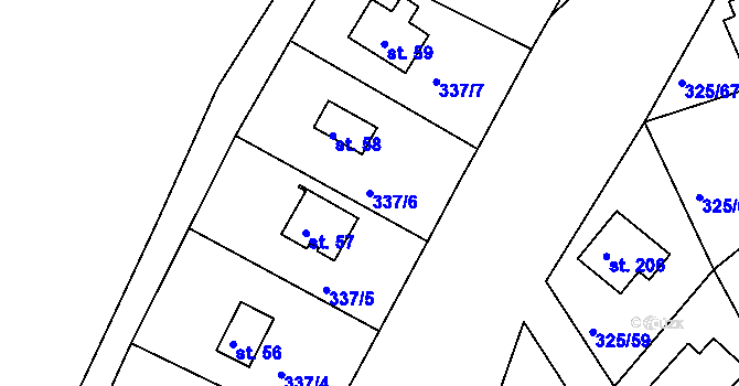 Parcela st. 337/6 v KÚ Rudeč, Katastrální mapa