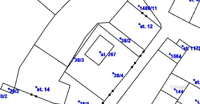 Parcela st. 267 v KÚ Rudeč, Katastrální mapa