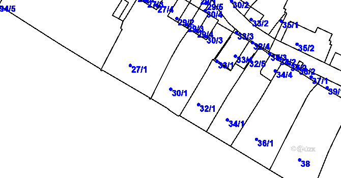Parcela st. 30/1 v KÚ Kostelec nad Orlicí, Katastrální mapa