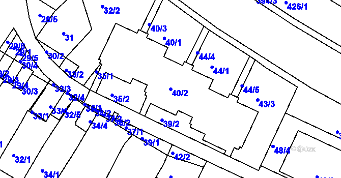 Parcela st. 40/2 v KÚ Kostelec nad Orlicí, Katastrální mapa