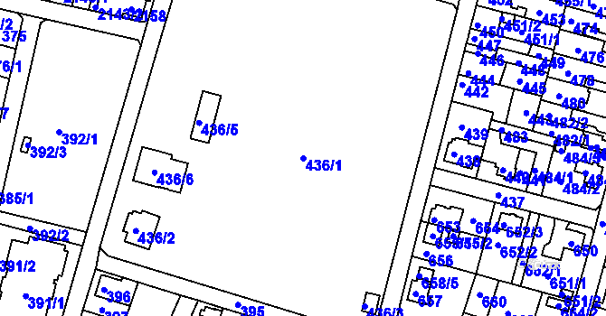 Parcela st. 436/1 v KÚ Kostelec nad Orlicí, Katastrální mapa