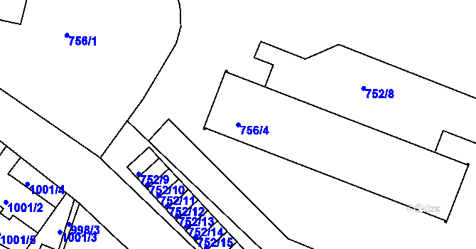 Parcela st. 756/4 v KÚ Kostelec nad Orlicí, Katastrální mapa
