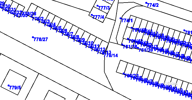 Parcela st. 778/13 v KÚ Kostelec nad Orlicí, Katastrální mapa
