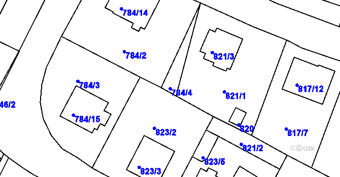 Parcela st. 784/4 v KÚ Kostelec nad Orlicí, Katastrální mapa