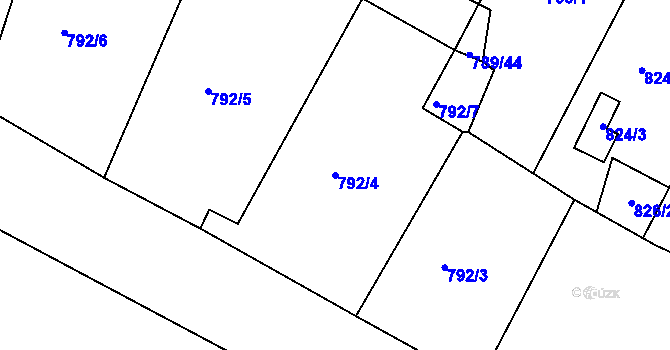 Parcela st. 792/4 v KÚ Kostelec nad Orlicí, Katastrální mapa
