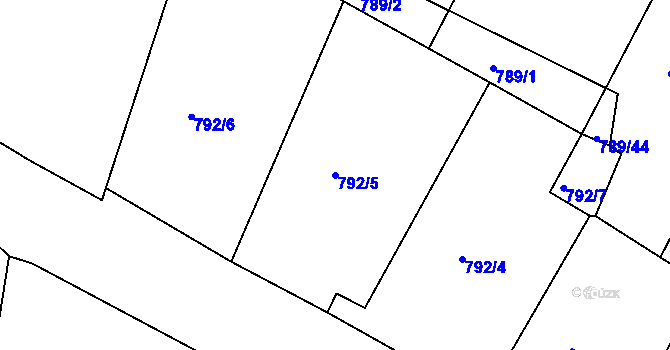 Parcela st. 792/5 v KÚ Kostelec nad Orlicí, Katastrální mapa