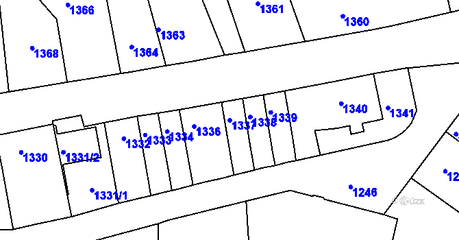 Parcela st. 1337 v KÚ Kostelec nad Orlicí, Katastrální mapa