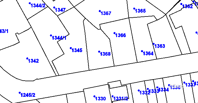 Parcela st. 1368 v KÚ Kostelec nad Orlicí, Katastrální mapa