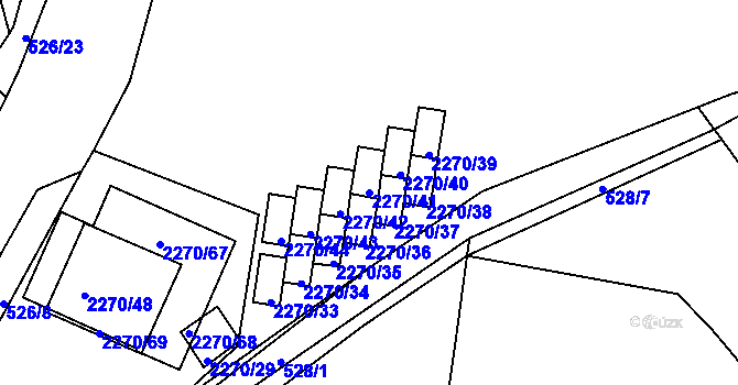 Parcela st. 2270/41 v KÚ Kostelec nad Orlicí, Katastrální mapa