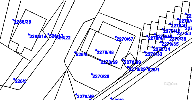 Parcela st. 2270/48 v KÚ Kostelec nad Orlicí, Katastrální mapa