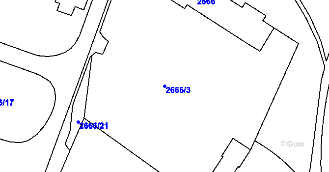 Parcela st. 2666/3 v KÚ Kostelec nad Orlicí, Katastrální mapa