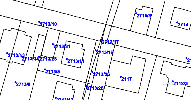 Parcela st. 2713/16 v KÚ Kostelec nad Orlicí, Katastrální mapa