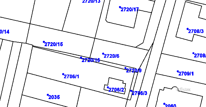 Parcela st. 2720/6 v KÚ Kostelec nad Orlicí, Katastrální mapa