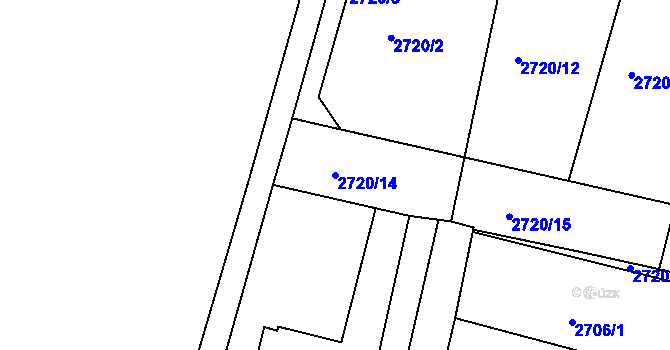 Parcela st. 2720/14 v KÚ Kostelec nad Orlicí, Katastrální mapa