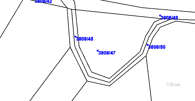 Parcela st. 3808/47 v KÚ Kostelec nad Orlicí, Katastrální mapa