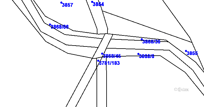 Parcela st. 3868/45 v KÚ Kostelec nad Orlicí, Katastrální mapa