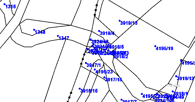Parcela st. 3924/68 v KÚ Kostelec nad Orlicí, Katastrální mapa
