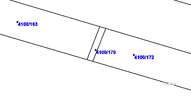 Parcela st. 4100/170 v KÚ Kostelec nad Orlicí, Katastrální mapa