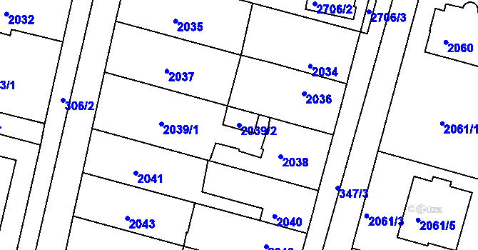 Parcela st. 2039/2 v KÚ Kostelec nad Orlicí, Katastrální mapa