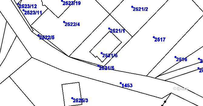 Parcela st. 2521/6 v KÚ Kostelec nad Orlicí, Katastrální mapa