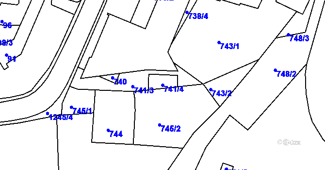 Parcela st. 741/4 v KÚ Kostelec nad Orlicí, Katastrální mapa