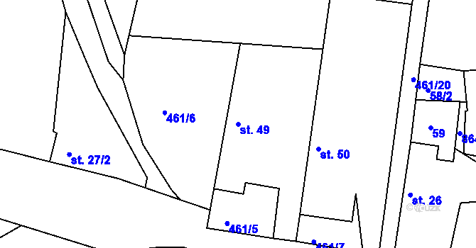Parcela st. 49 v KÚ Kostelec nad Vltavou, Katastrální mapa