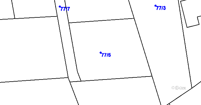 Parcela st. 77/5 v KÚ Kostelec nad Vltavou, Katastrální mapa