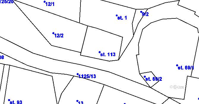 Parcela st. 113 v KÚ Přílepov, Katastrální mapa