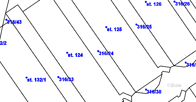 Parcela st. 316/24 v KÚ Přílepov, Katastrální mapa