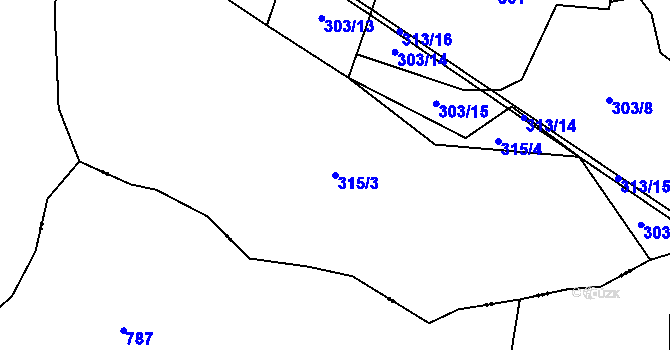 Parcela st. 315/3 v KÚ Přílepov, Katastrální mapa