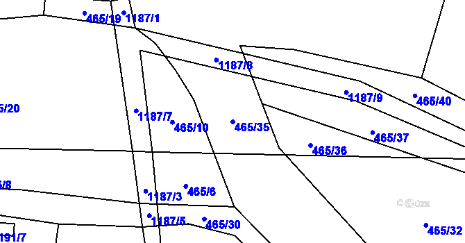 Parcela st. 465/35 v KÚ Přílepov, Katastrální mapa